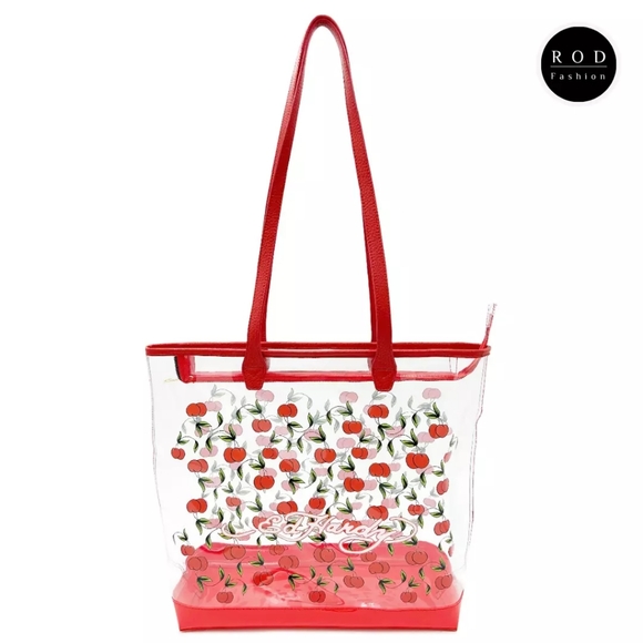 Ed Hardy Cherry-Cherries Zip Top Tote Bag - Picture 2 of 6